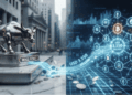 Logo del Wall Street inyectando capital a las principales criptomonedas.