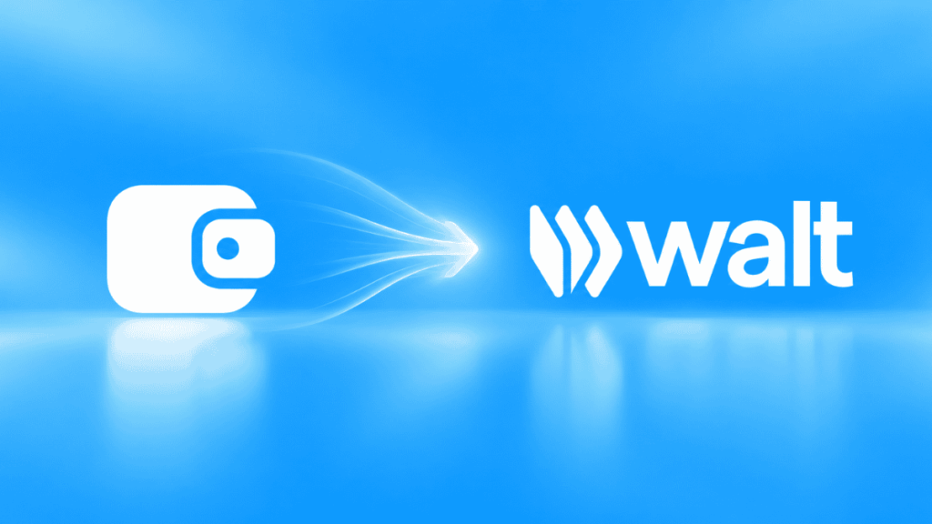 Imagen conceptual que simboliza la trancisión de nombre y logo entre Wallet y Walt.