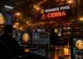 Mineros de Bitcoin operando en una cueva.