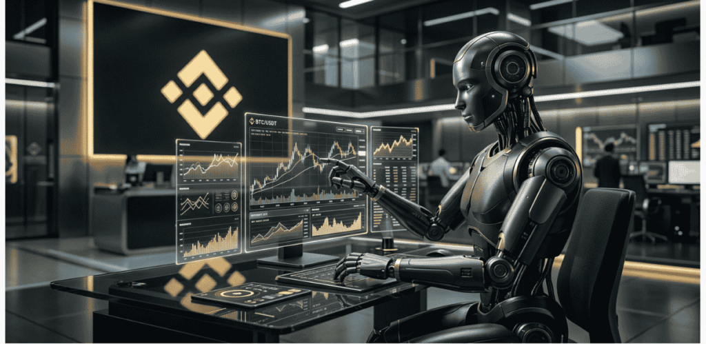 Inteligencia artificial realizando trading en la plataforma de binance.