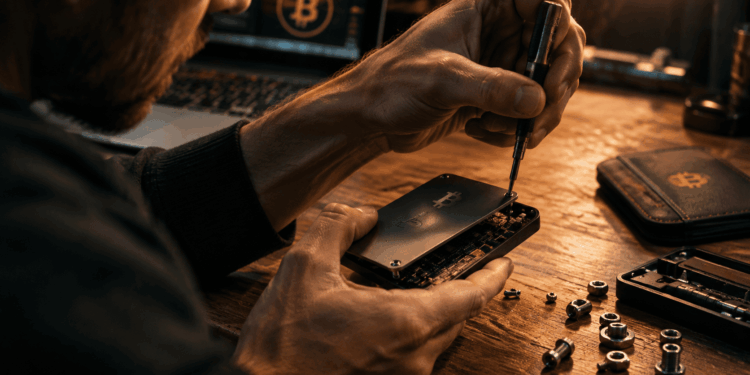 Una persona abriendo una wallet de Bitcoin.