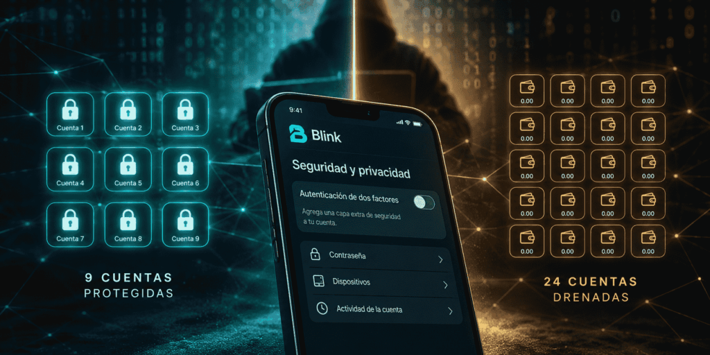 Pantalla de un teléfono inteligente que muestra el menú de configuración de seguridad y autenticación de dos factores (2FA) en una aplicación de criptomonedas.