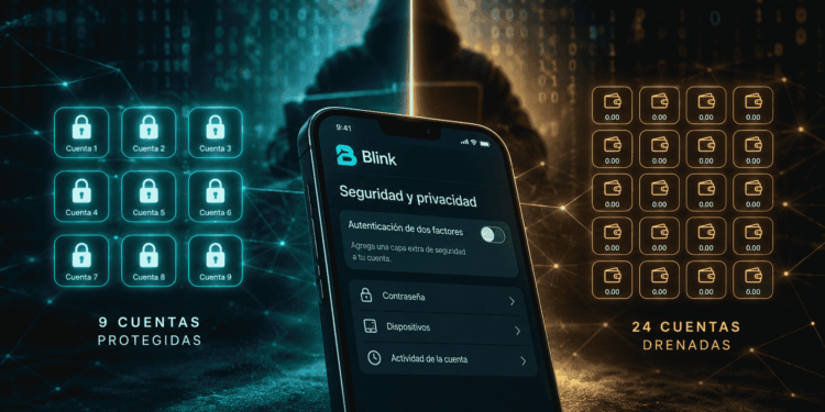 Pantalla de un teléfono inteligente que muestra el menú de configuración de seguridad y autenticación de dos factores (2FA) en una aplicación de criptomonedas.