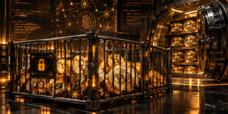 Liquid Network es una sidechain de Bitcoin que tiene su moneda nativa, L-BTC. Fuente: Imagen generada con Grok.