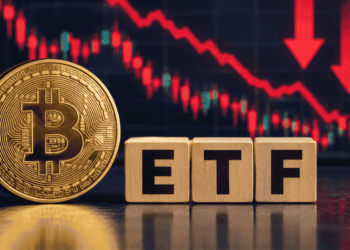 ETF de BTC y gráficos en rojo.