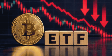 ETF de BTC y gráficos en rojo.
