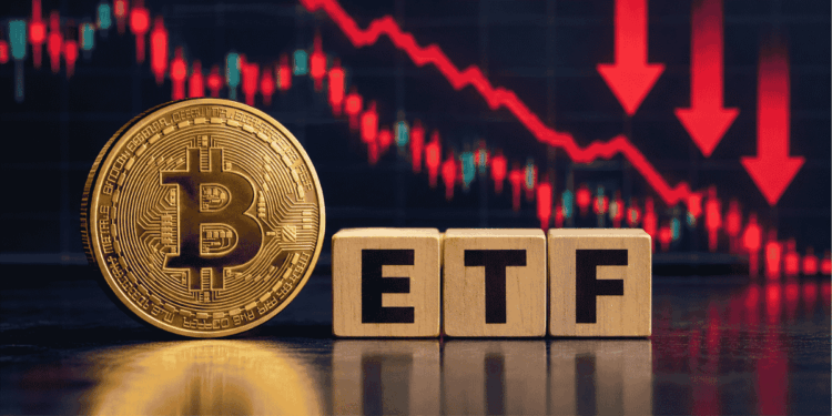 ETF de BTC y gráficos en rojo.