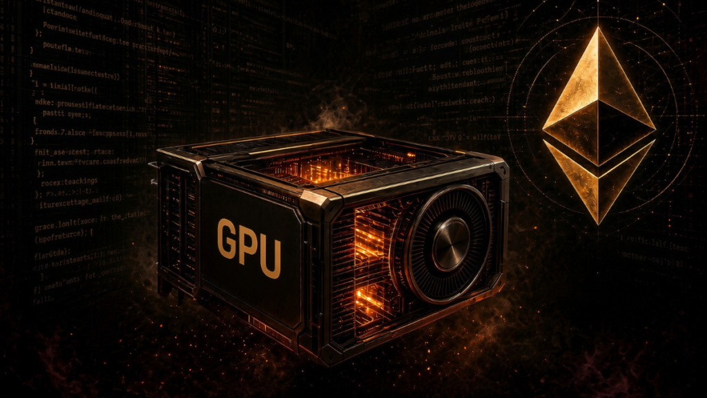 Una GPU funcionando en el ecosistema Ethereum.