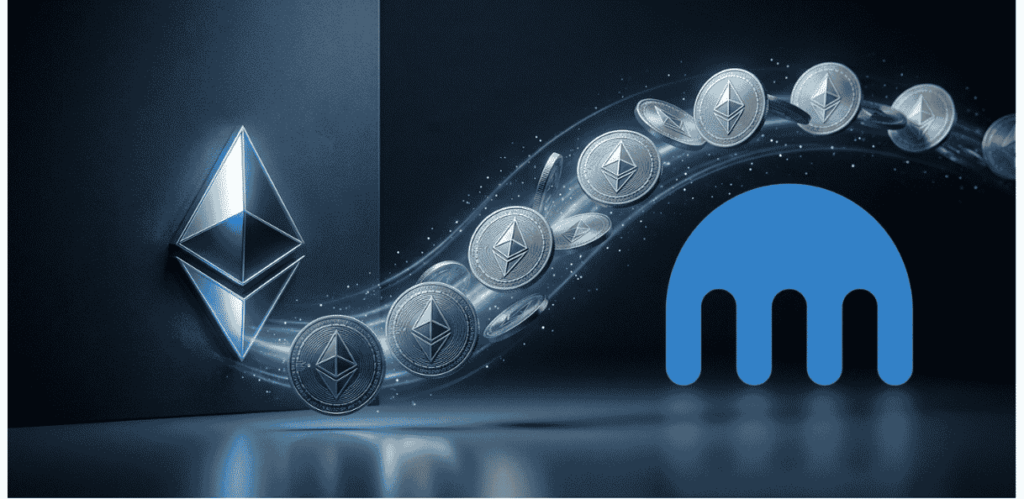 Logo de Ethereum y logo de Kraken.