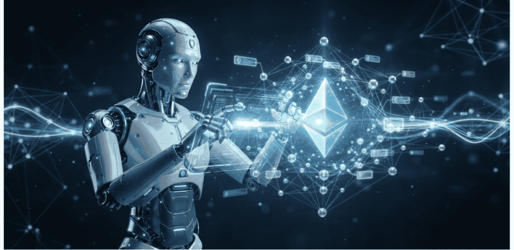 Un robot gestionando la blockchain de Ethereum.