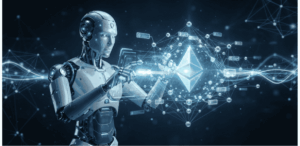 Un robot gestionando la blockchain de Ethereum.