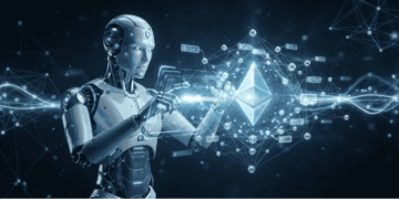 Un robot gestionando la blockchain de Ethereum.