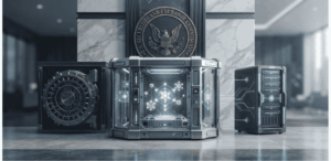 El logo de la SEC, unos activos en custodia.