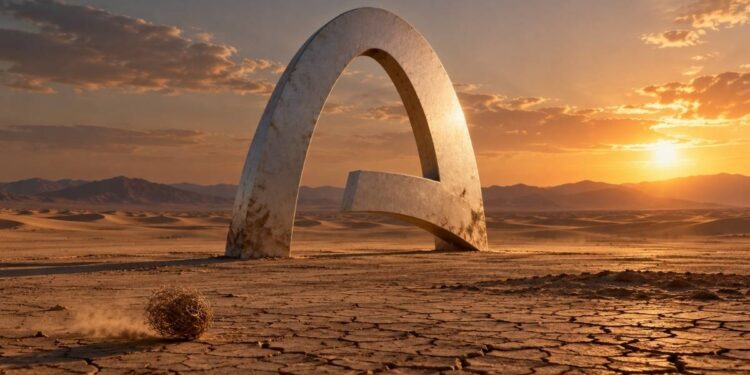 Logo de Arc en medio de un desierto.