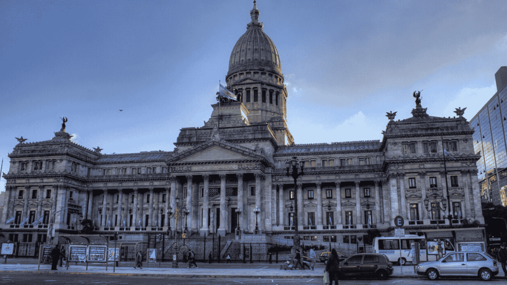 Fachada del Congreso de la Nación Argentina.
