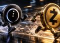 Una moneda física de midnight corriendo a una de zcash.