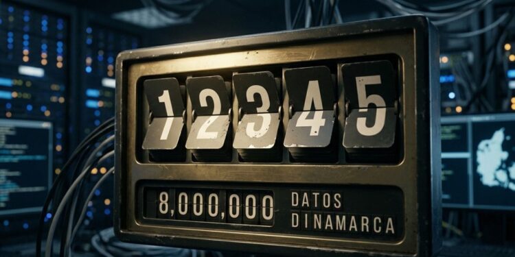 Contador mecánico de números en una sala de servidores.