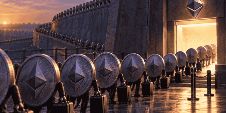 Imagen que simboliza la fila de salida del staking de ETH.