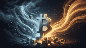 Imagen que simboliza las fuerzas bajistas y alcistas influyendo en bitcoin.