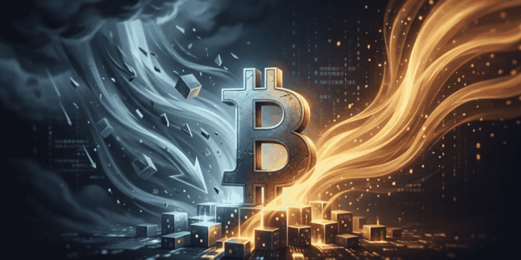 Imagen que simboliza las fuerzas bajistas y alcistas influyendo en bitcoin.