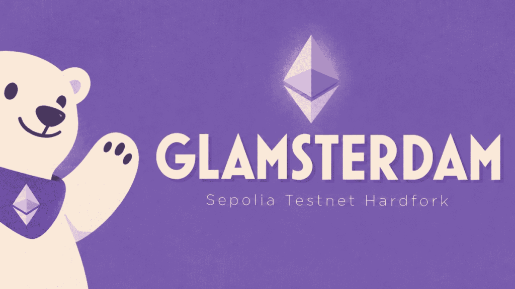 Banner representativo de la actualización Glamsterdam de Ethereum.