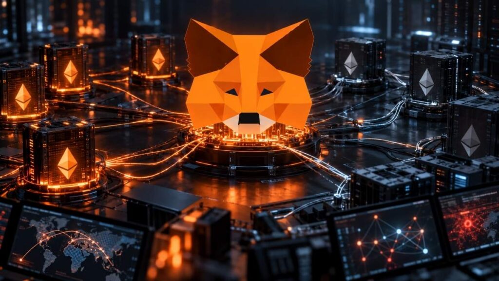 Imagen conceptual que simboliza que Metamask se retira preventivamente de validadores de staking