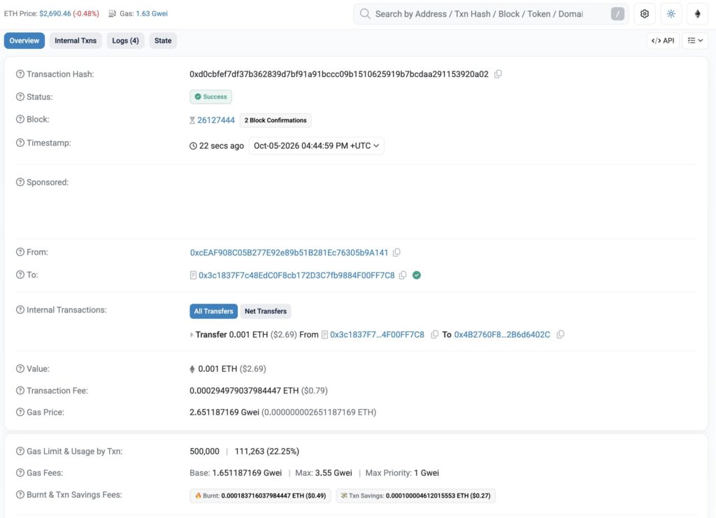 Primera transacción atómica entre L1 y L2 de Ethereum.