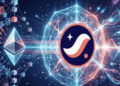 Representación conceptual de Starknet separándose de la red principal de Ethereum para establecerse como una cadena de bloques autónoma y blindada contra amenazas cuánticas.