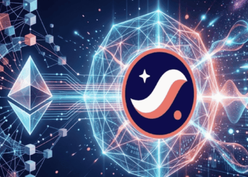 Representación conceptual de Starknet separándose de la red principal de Ethereum para establecerse como una cadena de bloques autónoma y blindada contra amenazas cuánticas.