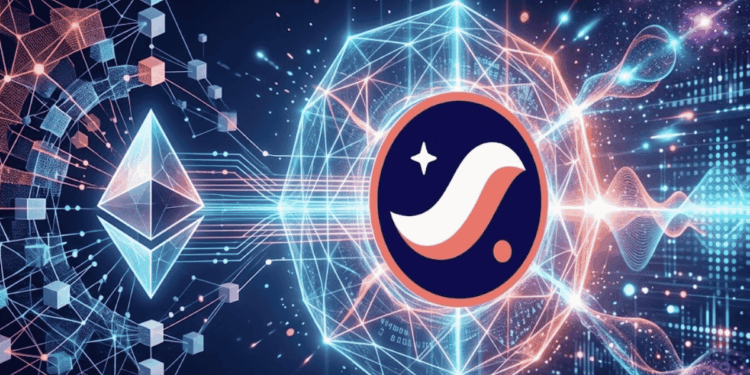 Representación conceptual de Starknet separándose de la red principal de Ethereum para establecerse como una cadena de bloques autónoma y blindada contra amenazas cuánticas.