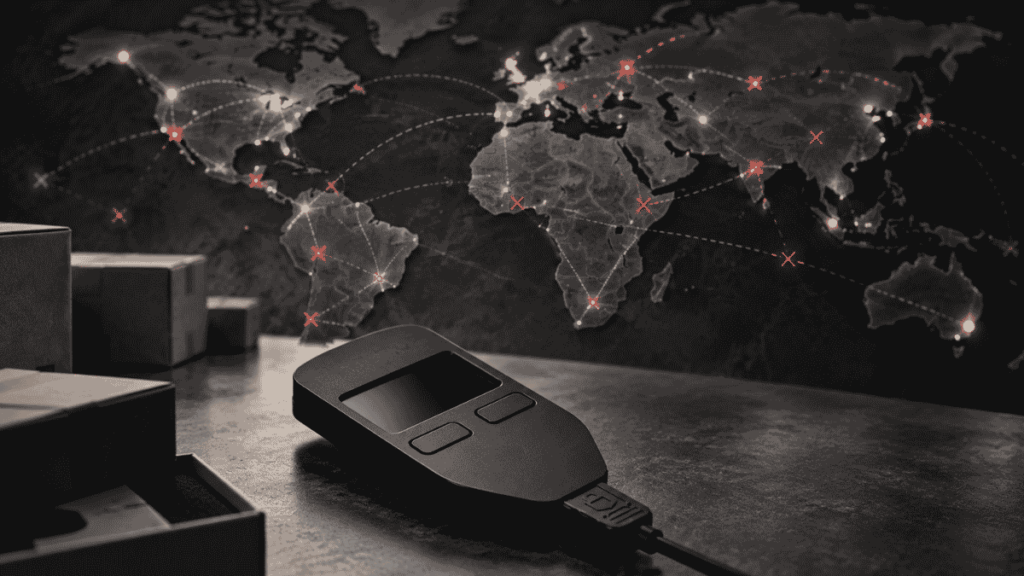 Imagen conceptual que representa la idea de que Trezor recorta el número de revendedores oficiales.