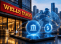 Imagen de wells fargo con una ciudad de fondos y moneda de stablecoin